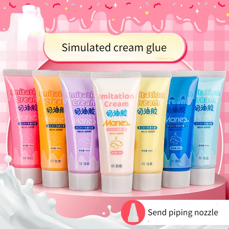 

12-color Simulation Cream Glue Suit Students DIY Mobile Phone Shell Hairpin Accessories Materials Handmade Glue Accessories