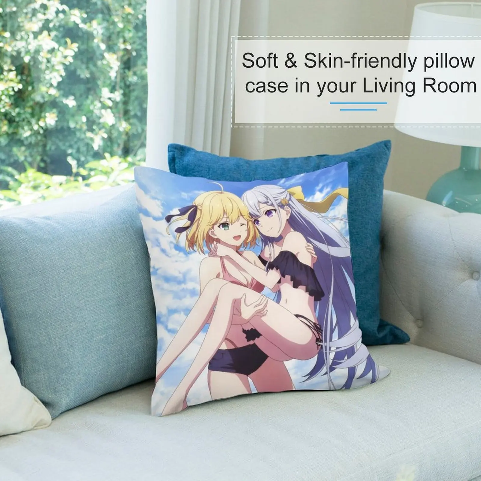 Tensei Oujo to Tensai Reijou no Mahou Kakumei Роскошная декоративная подушка для диванной подушки