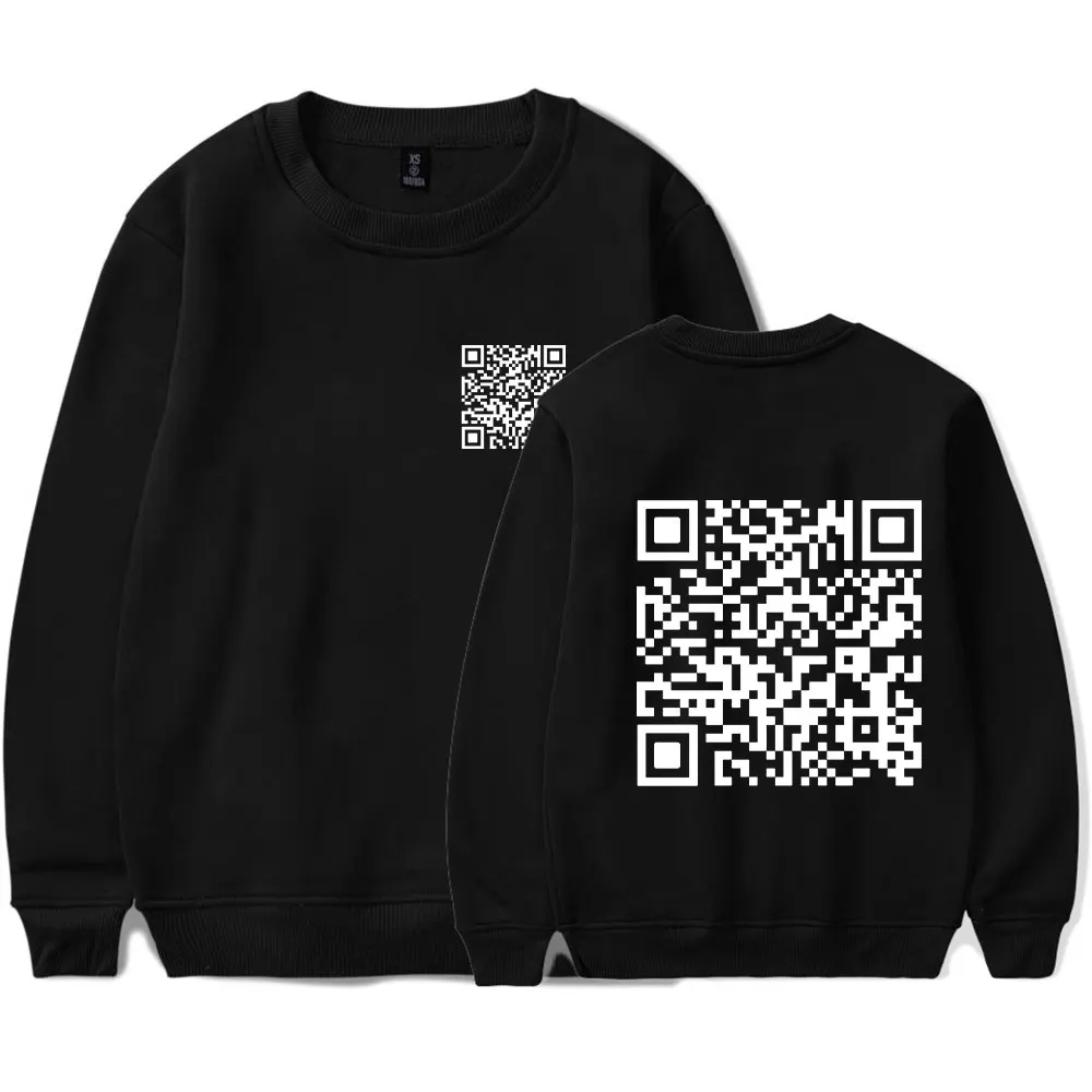 Забавный свитер с цифровым QR-кодом Fu You QR Code толстовка круглым вырезом без шапочки