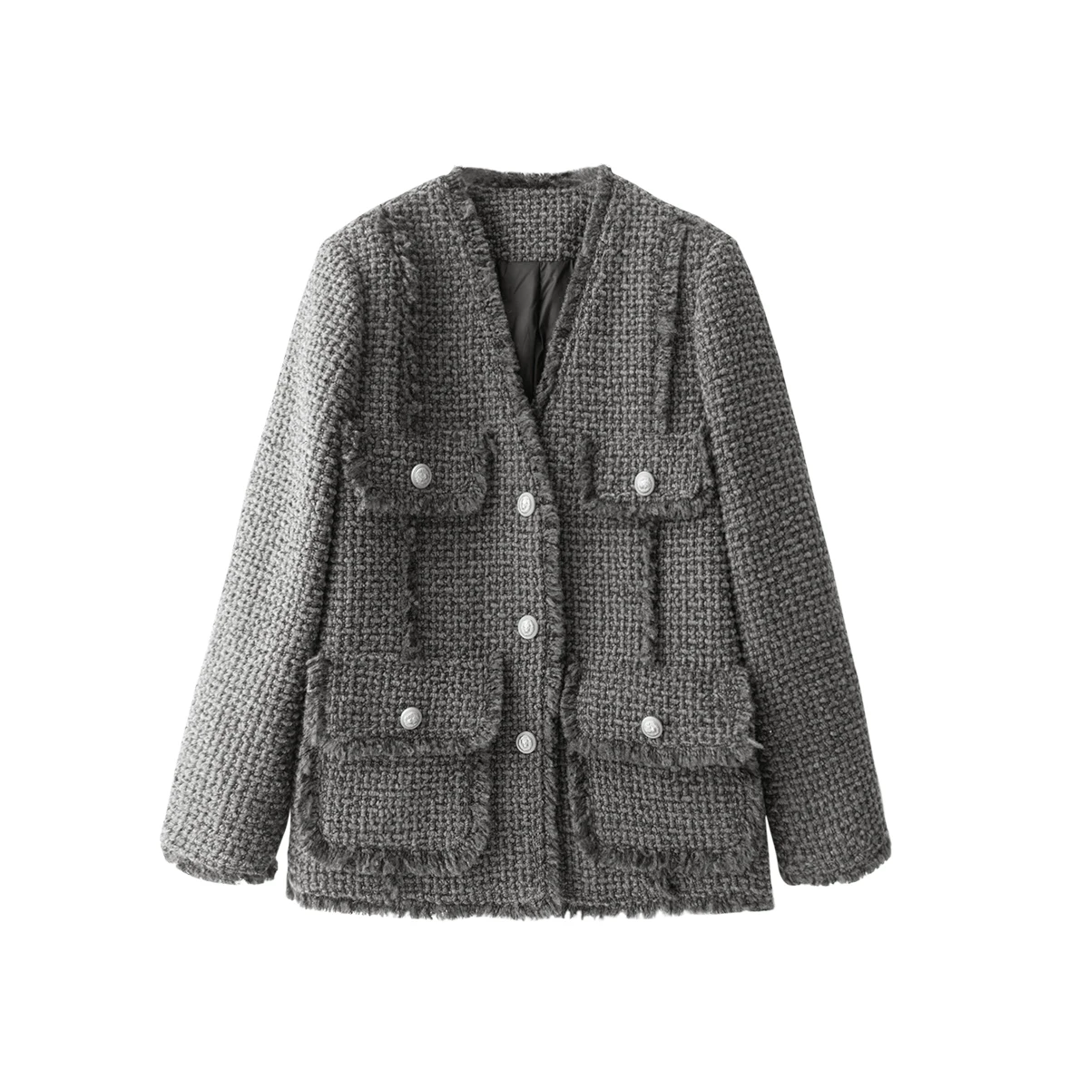Tweed Jackets Women High Quality 90%  White Duck Down  High Street  Winter Coat Women  Single Breasted  Wide-waisted