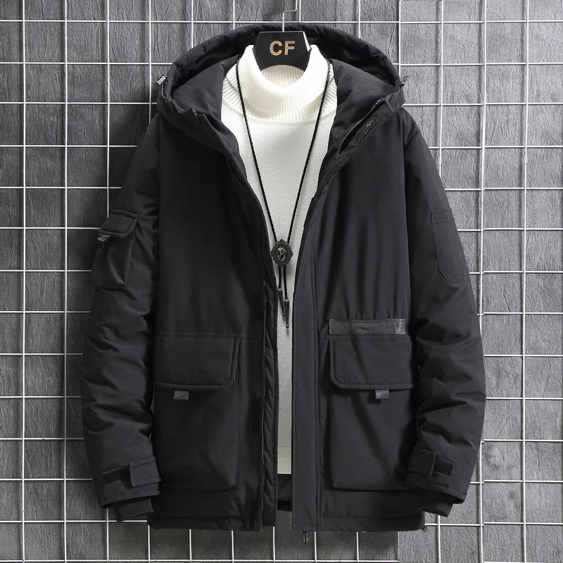 

New Winter Hooded Down Jacket Men Warm White Duck Down Coat Mens Causal Hooded Outwear Jackets Mens Clothing Nice