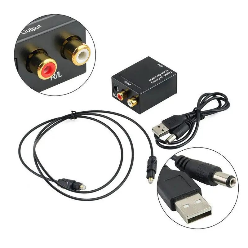 Цифровой оптический Toslink SPDIF коаксиальный аналоговый RCA аудио преобразователь