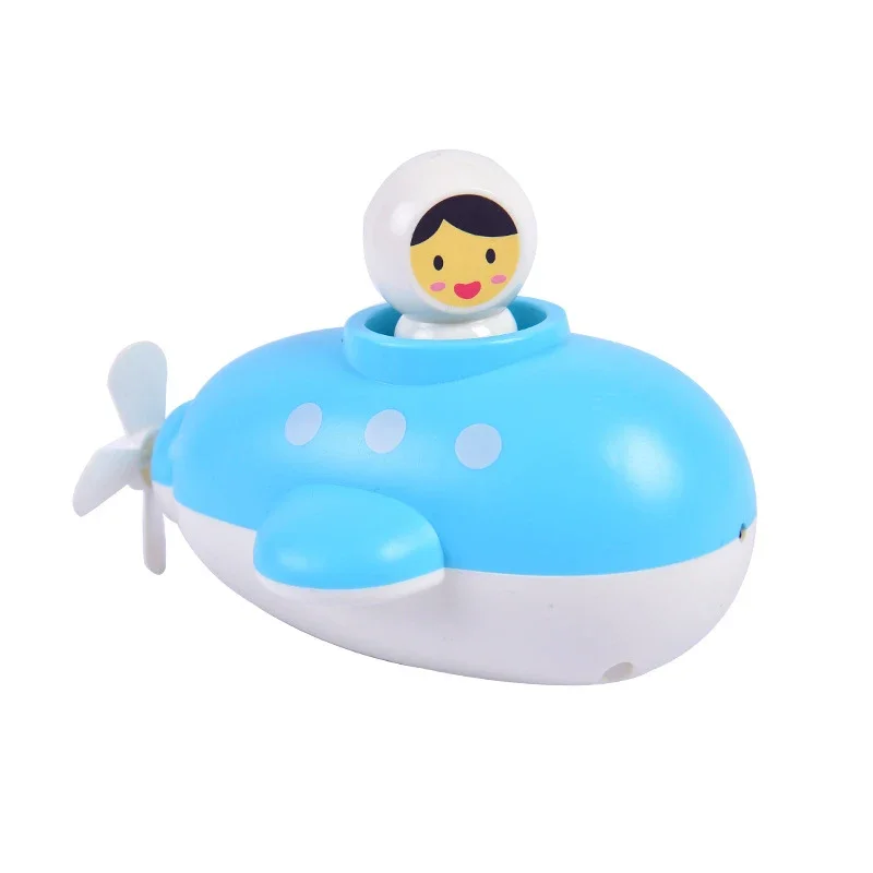 Фото Детские игрушки для ванны, игры в воду, цепочка, лодка для плавания, плавающая мультяшная подводная лодка для младенцев, раннее образование, ванная комната, пляжные подарки №2