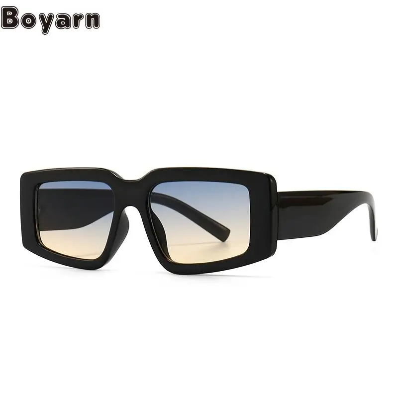 

Boyarn Luxury Brand Design Modern Rock Retro Trend Sunglasses Ins Style Singers Stars Same Color Sunglasses Women