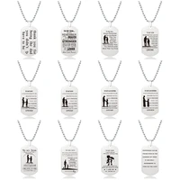 stainless steel tag necklace military brand engraved fathers and mothers day thanksgiving gift titanium steel drop necklace