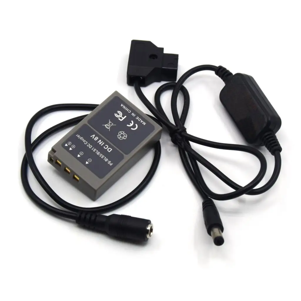 

D-TAP Dtap 12-24V Step-down Cable+PS-BLS-5 DC Coupler BLS5 Dummy Battery For Olympus PEN E-PL7 E-PL5 OM-D E-M10 E-M10 Mark II