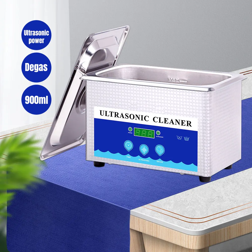 

900ml Ultrasonic Jewelry Cleaner Ultrasonic Bath for Jewelry Watches Glasses Denture Makeup Brush Ultrasound Cleaning Machine