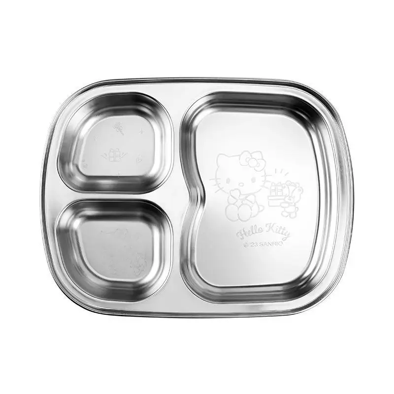 Лидер продаж стальная обеденная тарелка Sanrio Hellokitty Sus304 мультяшная для фаст-фуда