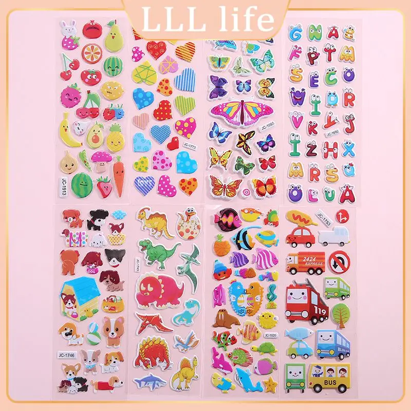 

1pcs 3D Puffy Bubble Stickers Cartoon Animals Waterpoof DIY baby Toys For Children Kids Boy Girl Gift