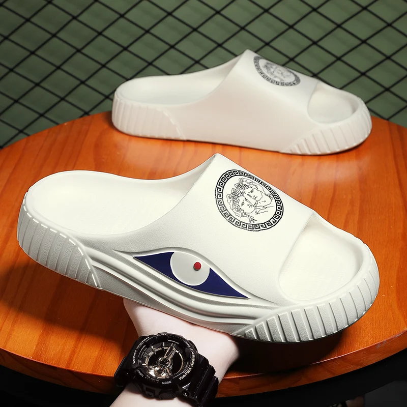 

Шлепанцы пляжные на плоской подошве, роскошные сандалии из ЭВА, Нескользящие, удобная повседневная обувь для дома и улицы, летние Тапочки