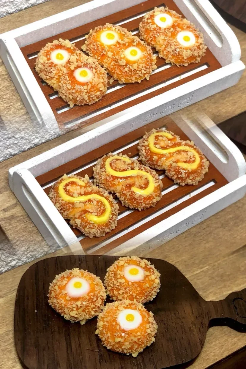 Кукольный дом мини-кухня глина ручной работы обертка для куриных ног тостов сыра