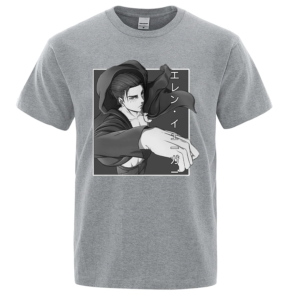 

Attack On Titan Comic Eren Jaeger Tshirt Mens Harajuku Loose T-Shirts Summer Cotton Street T Shirt Fashion Oversized Tee Clothes