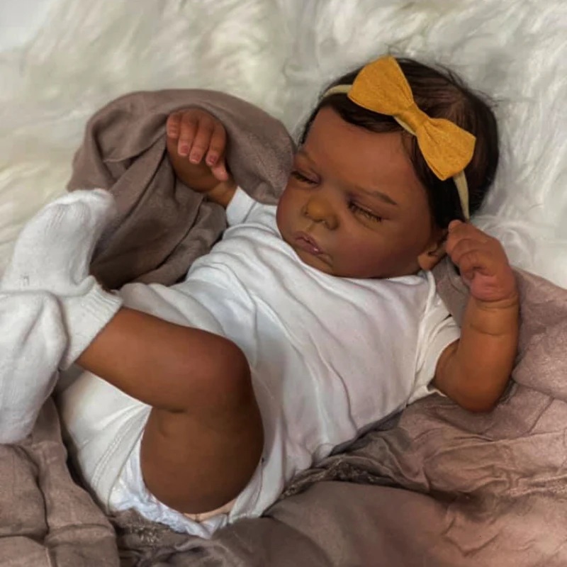 Zendric 16/20 Inch Romy Reborn Doll Kit Black Skin Baby Doll Unpainted Unfinished Doll Parts DIY Blank Doll Kit Drop Shipping