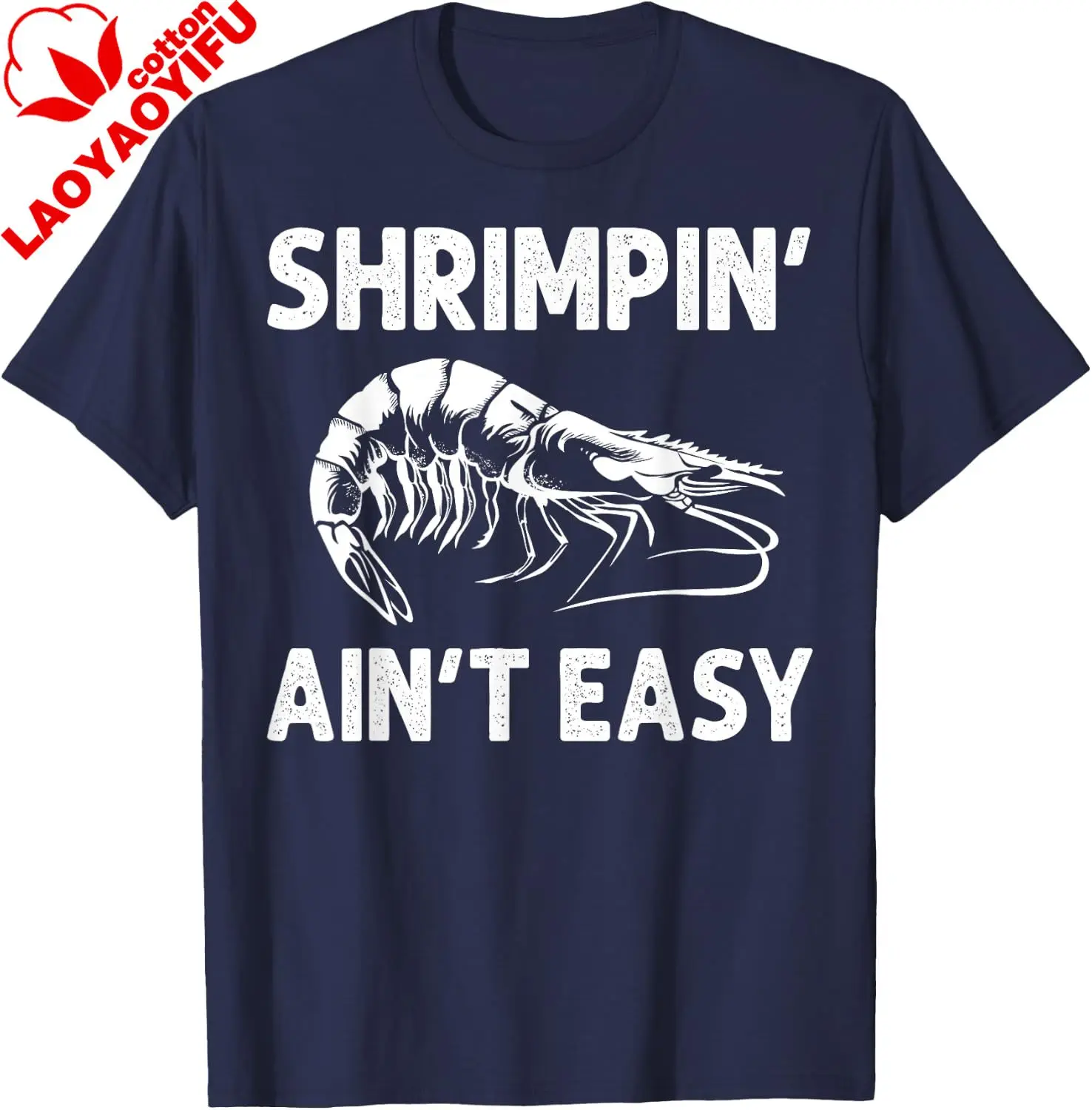 Фото Футболка с принтом «Funny Shrimpin' Ain't Easy Shrimp Gift Cool Fishing Fisher», индивидуальные подарки для мужчин, хлопковая футболка с принтом №2
