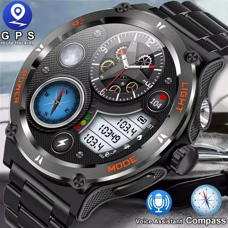 Смарт-часы для спорта на открытом воздухе HUAWEI Xiaomi мужские GPS фитнес-Компас