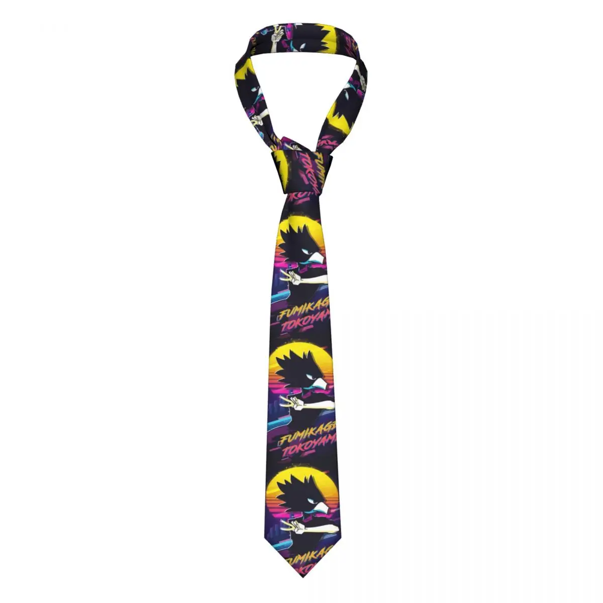 

My Hero Academia Tie Fumikage Tokoyami Men Fashion Neck Ties Accessories Shirt Business Polyester Silk Cravat