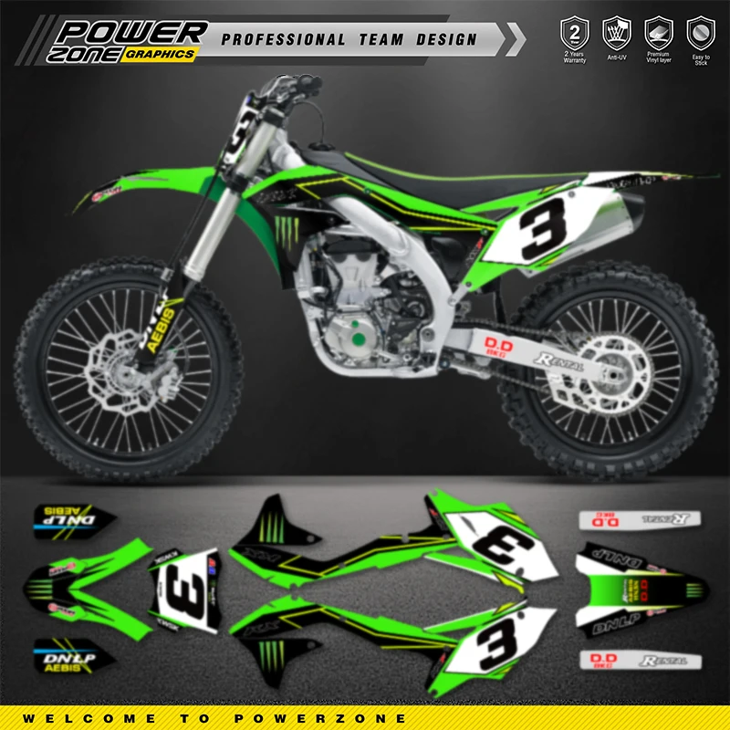 

PowerZone для Kawasaki, графические фоновые наклейки, наклейки для 2016 2017 2018 KXF450 KX450F 03
