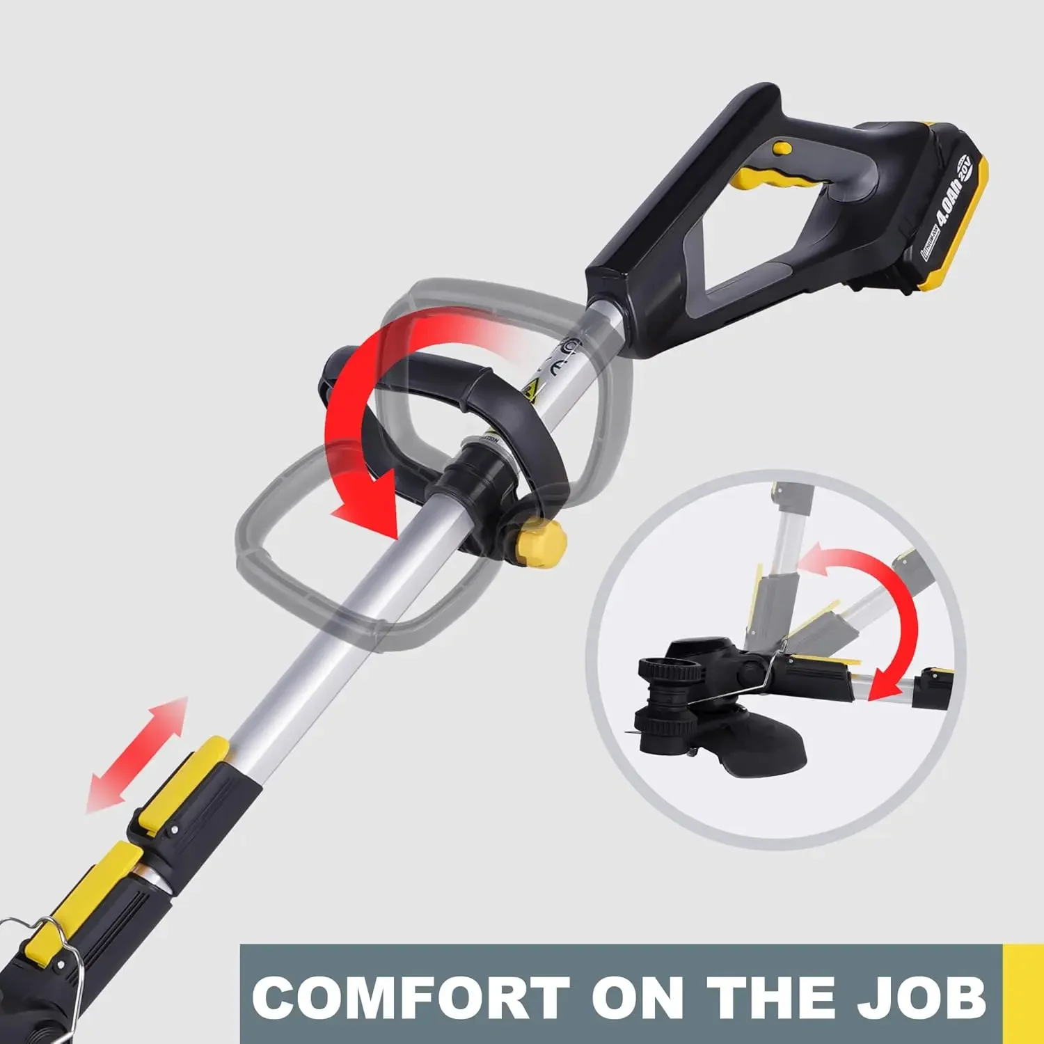 Беспроводной электрический триммер для травы перезаряжаемый с аккумулятором на