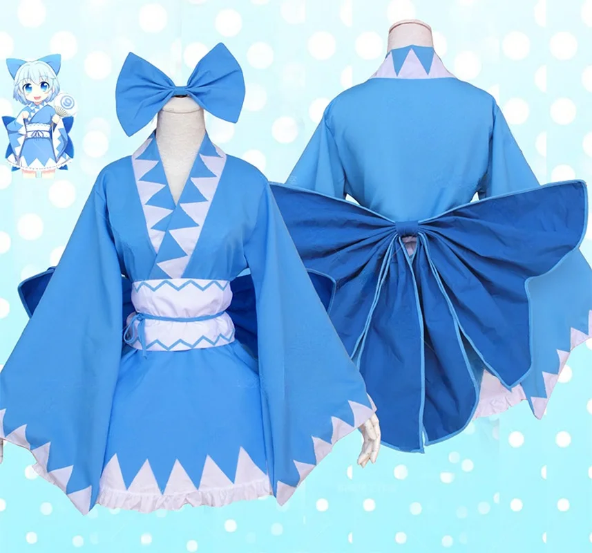 

Anime TouHou Project Cosplay Cirno Japanese Kimono Costumes
