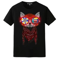 family fitted parent child outfit red panda led light up el sound activated glow music t shirt for party birthday gift