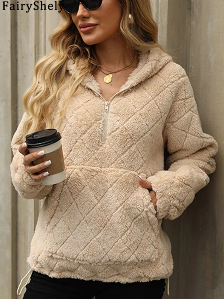 Fairys Zone 2025 осенне-зимняя женская толстовка на молнии однотонная с длинными