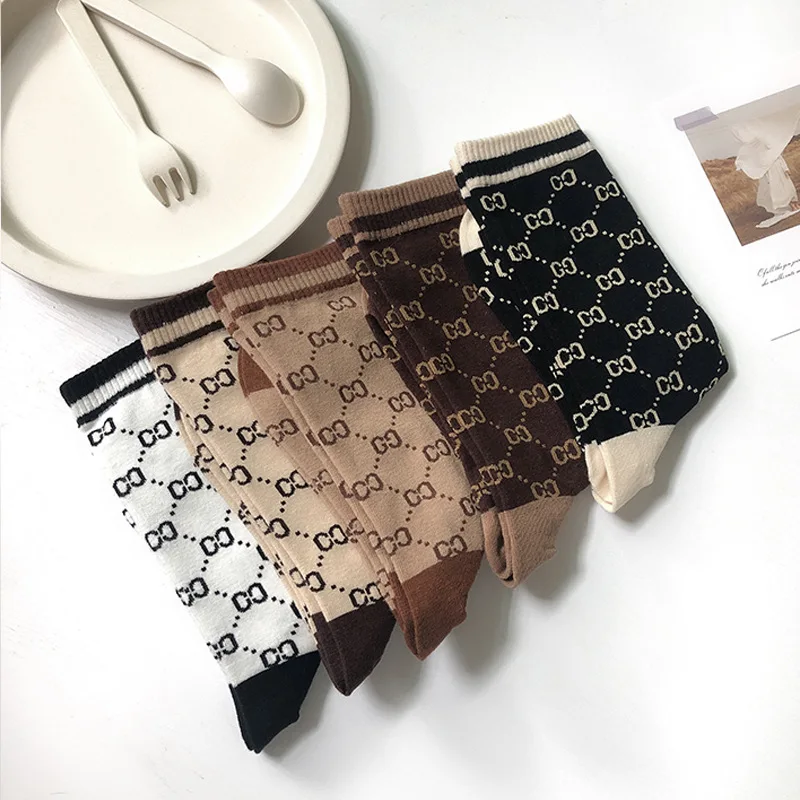 

women's sports socks interesting long tube creative letters Harajuku socks