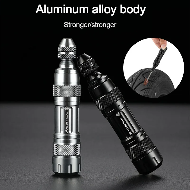 

Bicycle Tubeless Tire Repair Kit Tire Drill Rubber Strip Glue Free Bike Tire Repair Tool Tyre Drill Tool Bicycle Repair Tool Set
