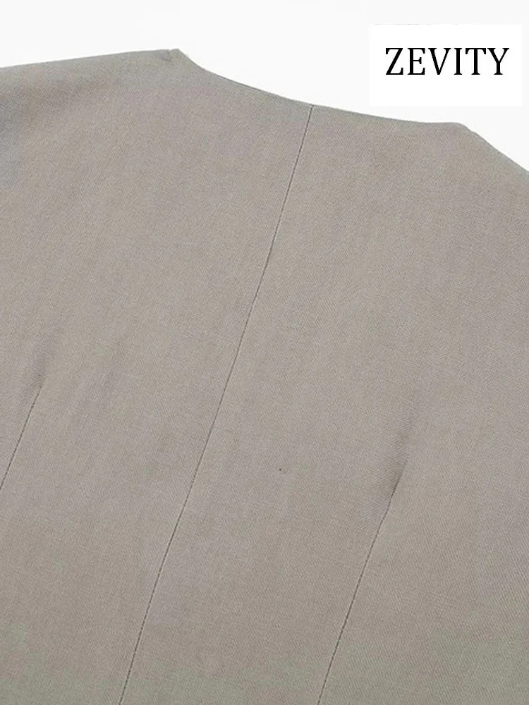 ZEVITY женский модный Асимметричный жилет с пуговицами спереди винтажная женская