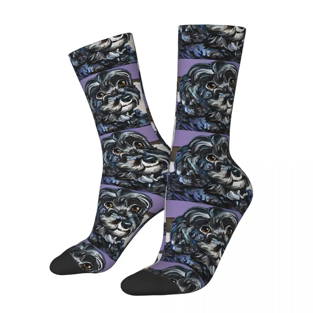 

Purple Dog Poodle Kawaii Socks School Cartoon Pattern Socks