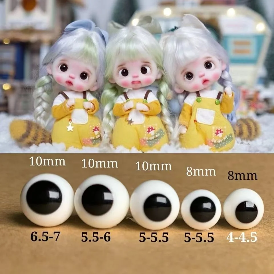 

BJD Qbaby Glass Eyes Black Round Ball 4mm/6mm/8mm/10mm/12mm/14mm/16mm Movable Glass Eyeballs Black Glass Eyeballs