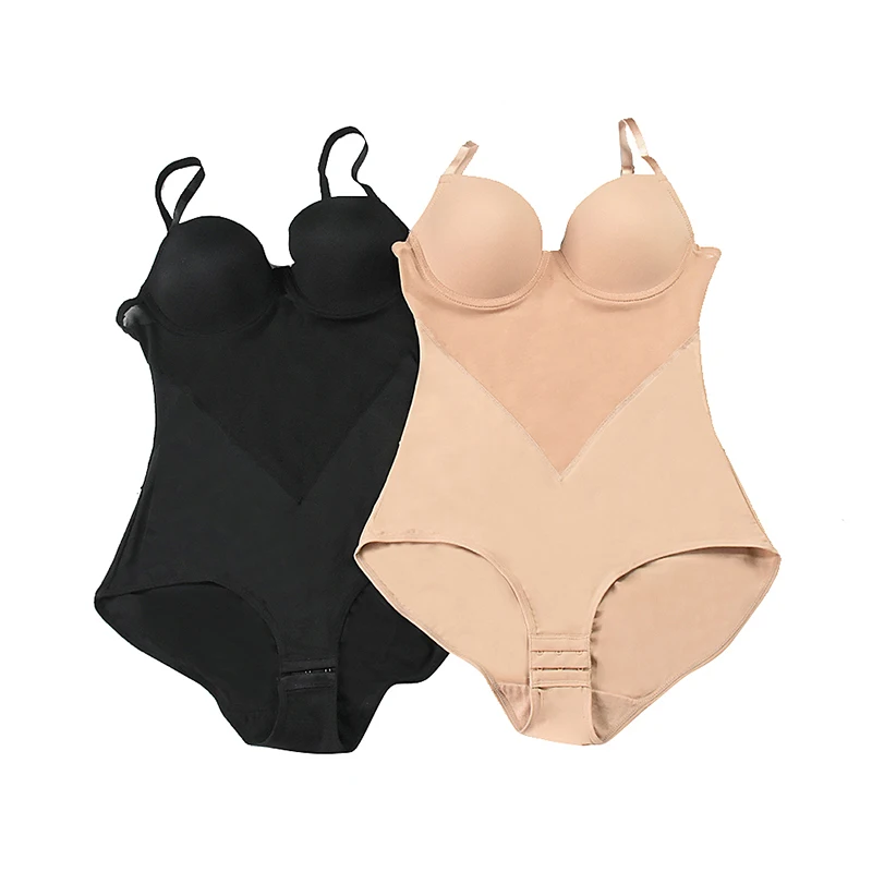Sleeveless Bodys Transparent Bodysuit Women Underwire Spaghetti Strap V Neck Body Shaper Sexy Shapewear Underwear Bodysuit