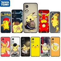 pikachu cartoon lovely for honor 60 50 20 se pro x30 10x 10i 10 9x 9a 8x 8a lite silicone soft tpu black phone case capa cover