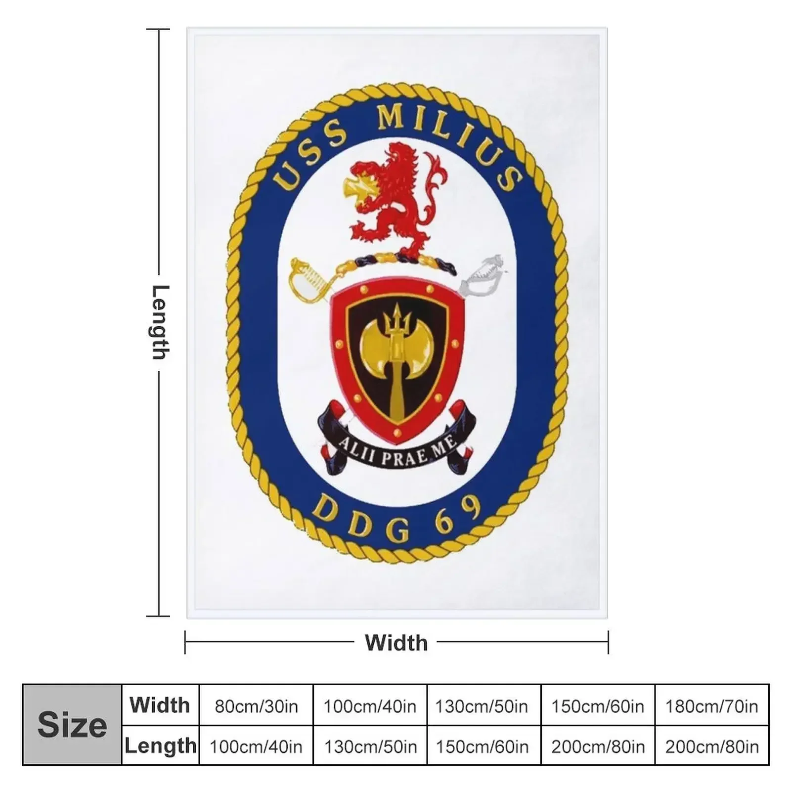 DDG-69 USS Milius Crest Плед теплое для зимы Диван Роскошные утолщенные одеяла