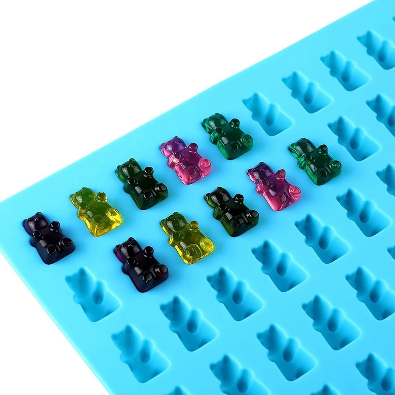 

Silicone Gummy Bear Mold With a Dropper 53 Cavity Silicone Making Gummy Candy Chocolate Ice Cube Molds BPA Free