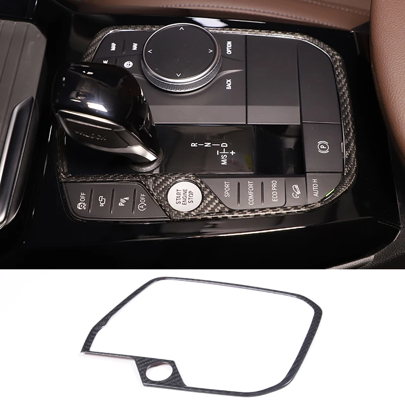 

For BMW 1 2 3 4 8 Series X3 X4 X5 X6 X7 M3 M4 M8 2019-22 Carbon Fiber Car Central Control Gear Shift Panel Trim Accessories Kit