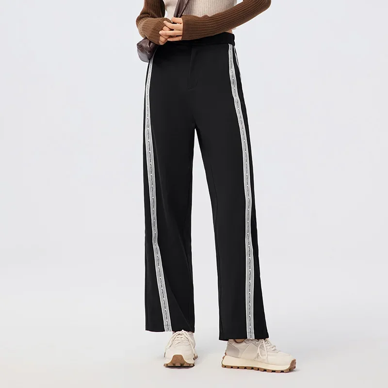 Брюки Semir Женские повседневные свободные широкие черные штаны с надписью