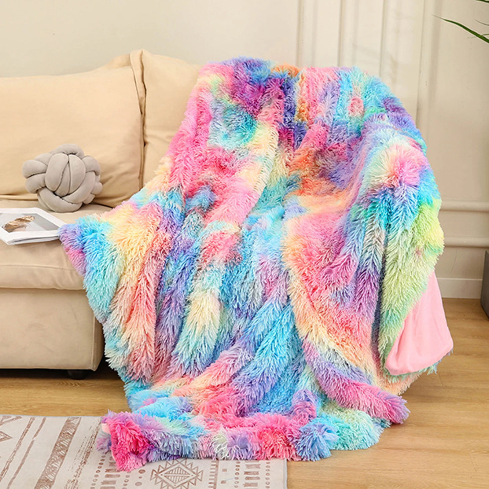 

Ворсистеное одеяло из полиэстера, моющееся, для спальни, постельное белье, легкое одеяло в стиле Tie-Dye повседневные пледы s, товары для украше...