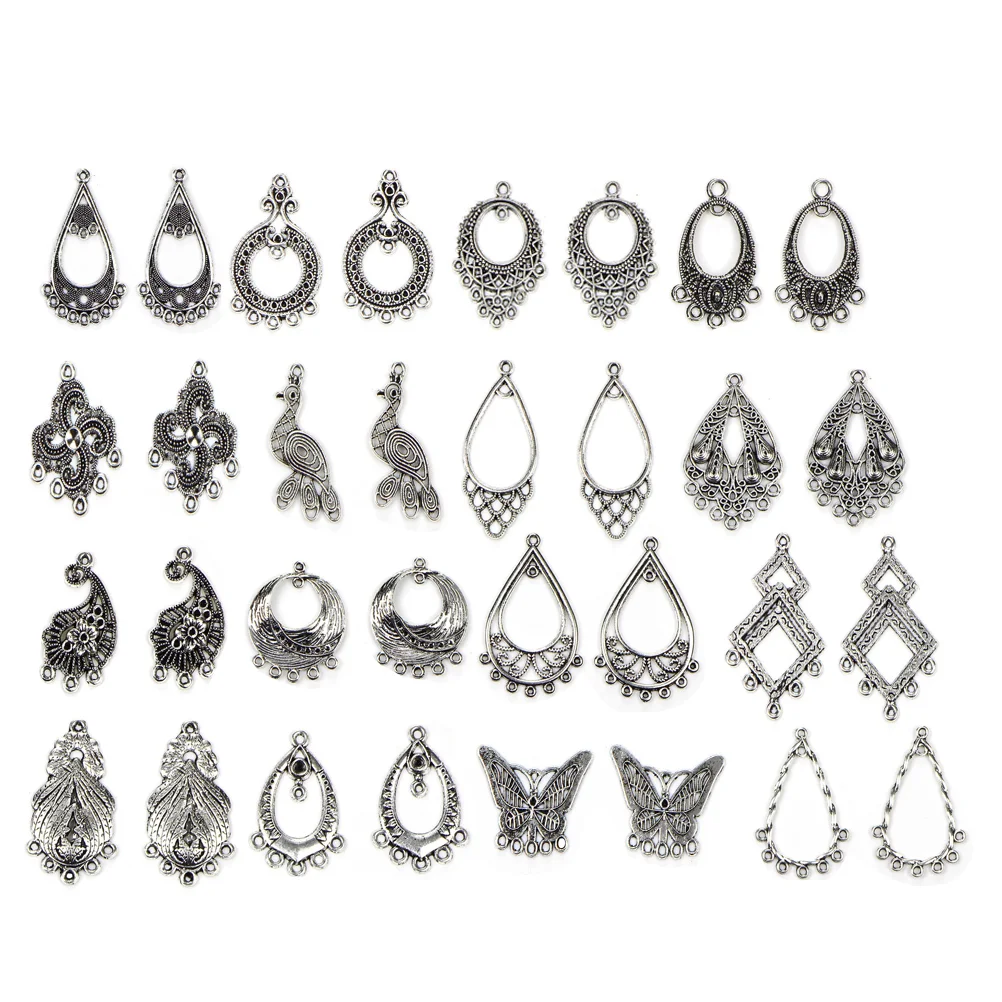 

Подвеска-шарм, 20 пар, стильные ювелирные изделия из сплава, аксессуары для браслета, серьги, ожерелья, «сделай сам», серебро