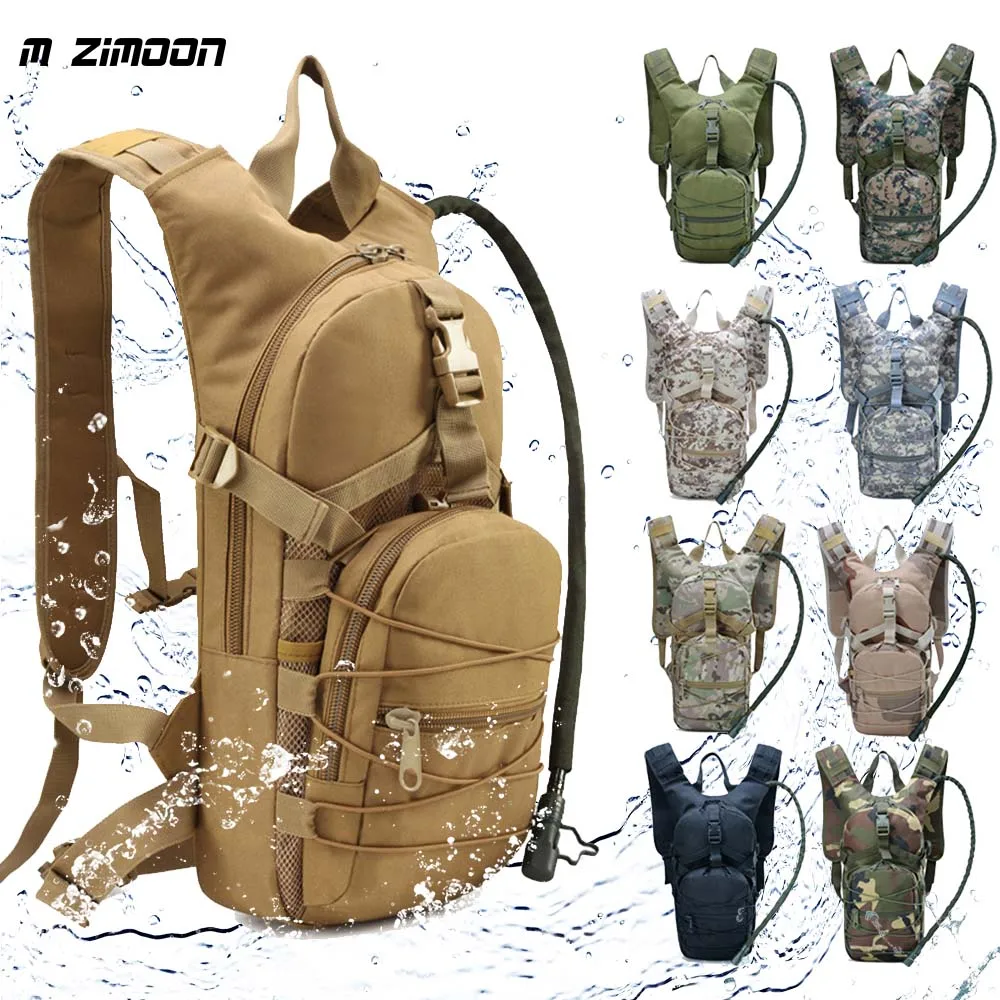 Mochila de hidratación para bicicleta, bolsa de almacenamiento táctica militar para ciclismo al aire libre, con vejiga de agua de 2L