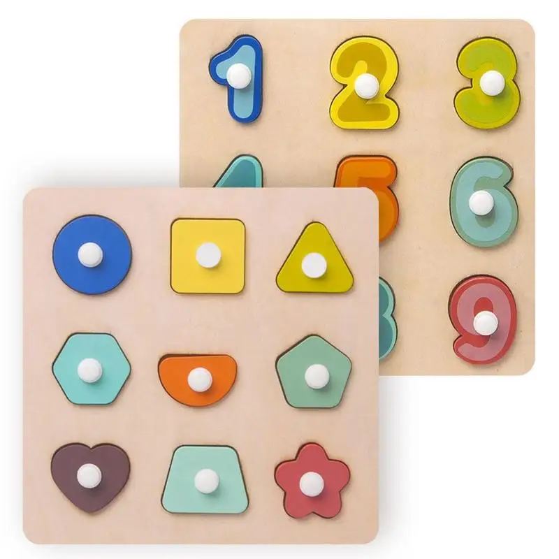 

Деревянная доска для распознавания геометрической формы, образовательная игрушка-головоломка Монтессори, дошкольные математические обуч...