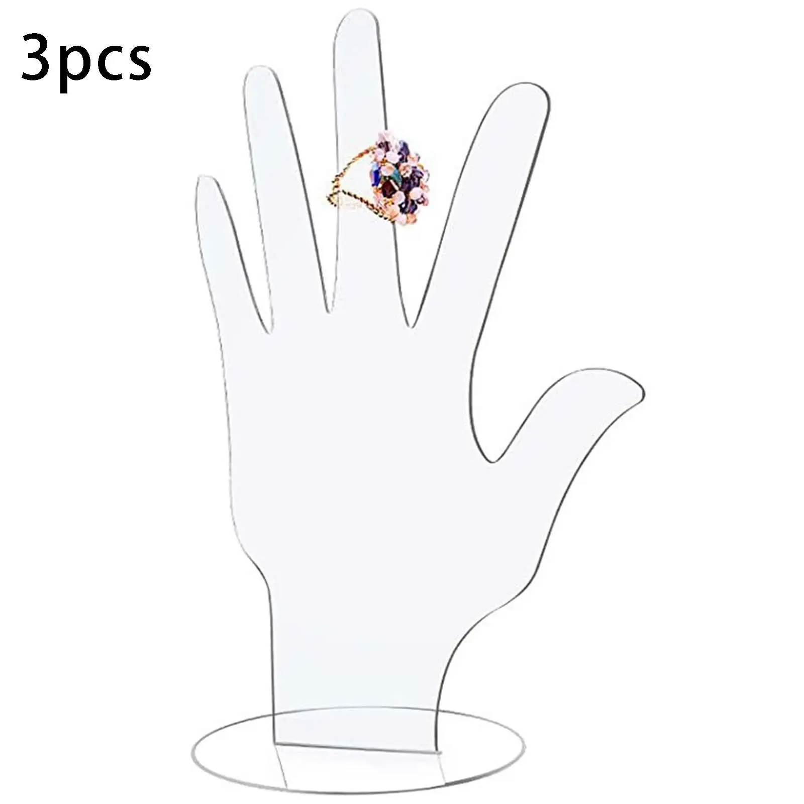 

3Pcs Transparent Hand Jewelry Holder Mannequin Hand Form Hand Acrylic Display Stand for Bracelet Rings Photograph Jewelry Shop