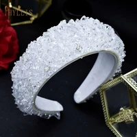 a23 baroque wedding headband handmade women hair accessories full caystal padded hairhoop bridal tiara headwear wedding crown