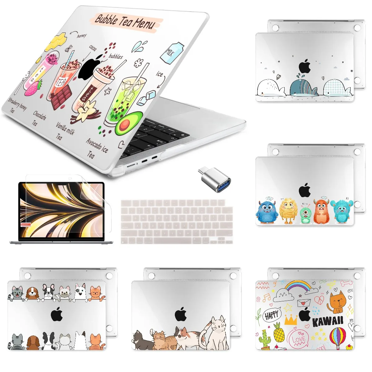 

Cartoon Hardshell Case For MacBook Pro Air M2 M1 2022 A2681 A2338 A2337 A2179 A1932 Pro13.3 A1706 A1708 A2159 A1989 A2251 Cover