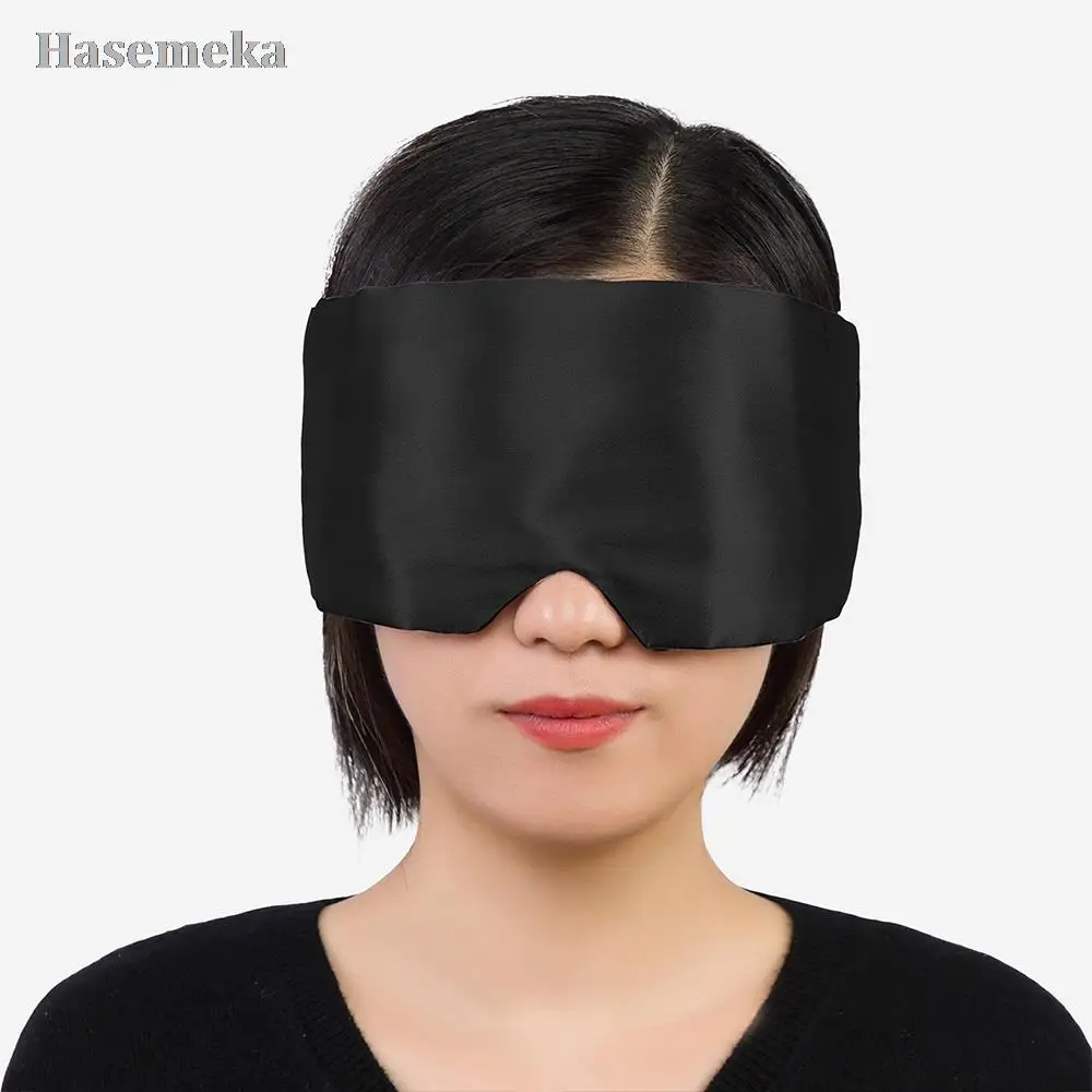 

Eye Mask Sleep Big Size 19 Momme 100% Pure Silk Men Women Light Blocking Travel Napping Black NEW Free Shipping