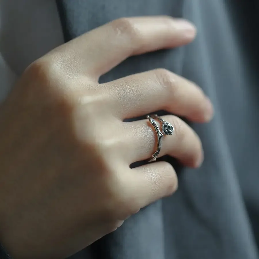 Женское Винтажное кольцо из серебра пробы с цветами