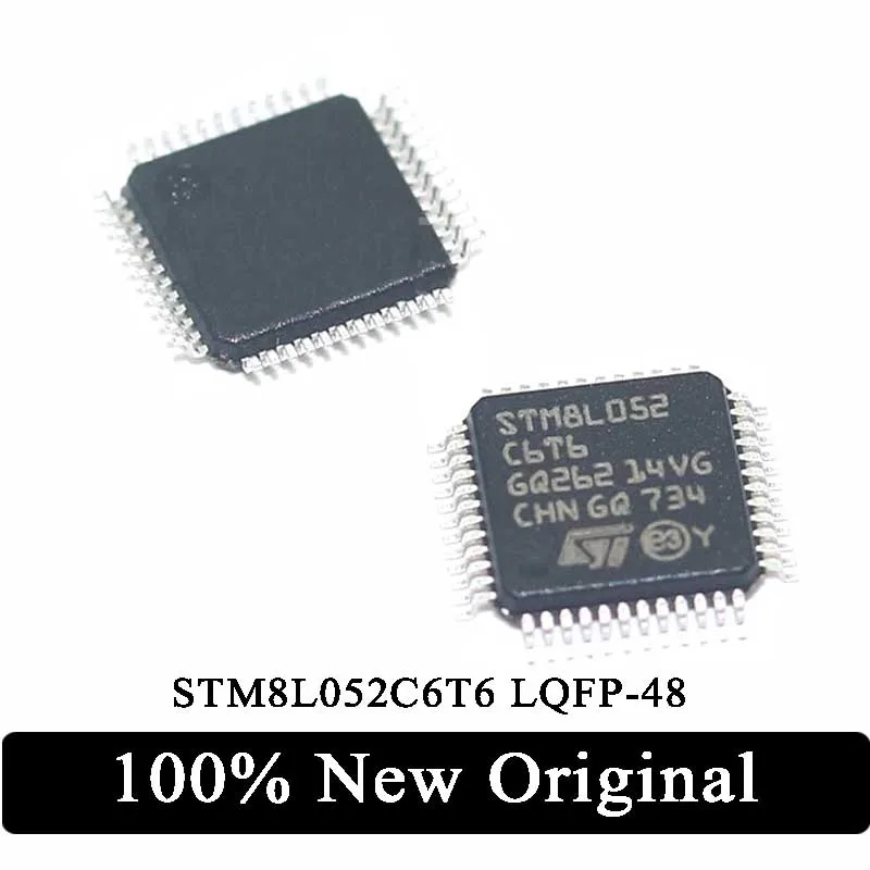 

100% New Original STM8L052C6T6 LQFP-48 STM8L STM8L052 LQFP48 16MHz 32KB Flash 8-bit microcontroller IC Chip In Stock