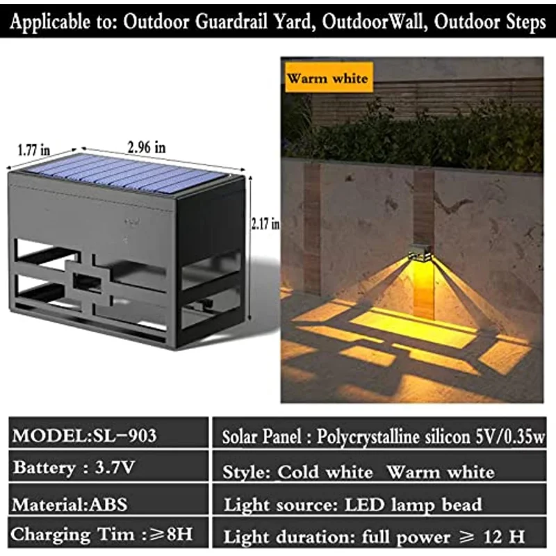 Solar Step Light Spot Lamp Outdoor Waterproof  for Yard Led Path Staircase Fence Path Flood Patio Securit Motion Garden Pathway