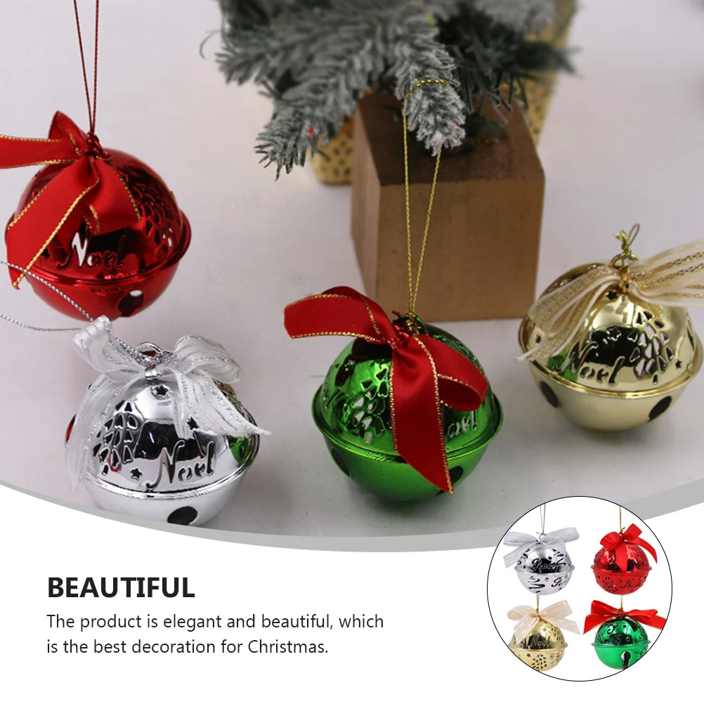 

4Pcs Christmas Jingle Bell Creative Festival Pendant Iron Bell Showcase Dec