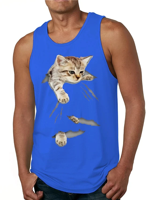 Майка мужская с круглым вырезом повседневная дизайнерская рубашка без рукавов