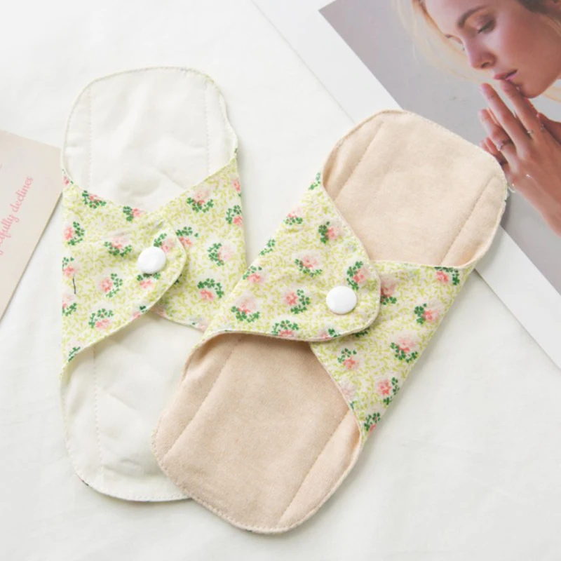 2Pcs Sanitary Pads Reusable Female Towels Menstrual Adult Diaper Cotton Pads Soft Napkin Washable Slip Protector Panty Liners